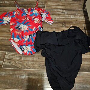 Pink blush maternity swimsuits